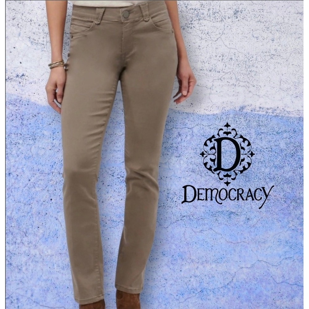 Democracy "Ab" Technology High‎ Rise Straight Leg Trouser Moonrock Taupe 10